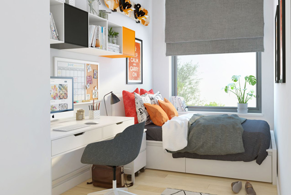 Sypialnia w akademiku Livinn Kraków Sypialnia w akademiku Livinn Kraków